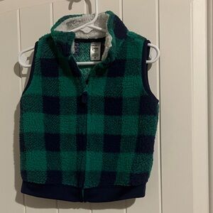 Carter's Green and Blue Checkered Kids Vest